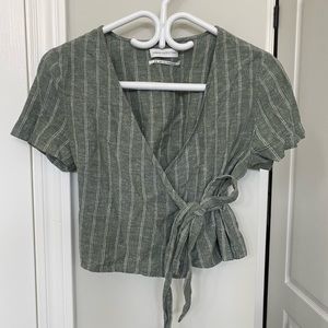 Urban Outfitters Linen Wrap Top!